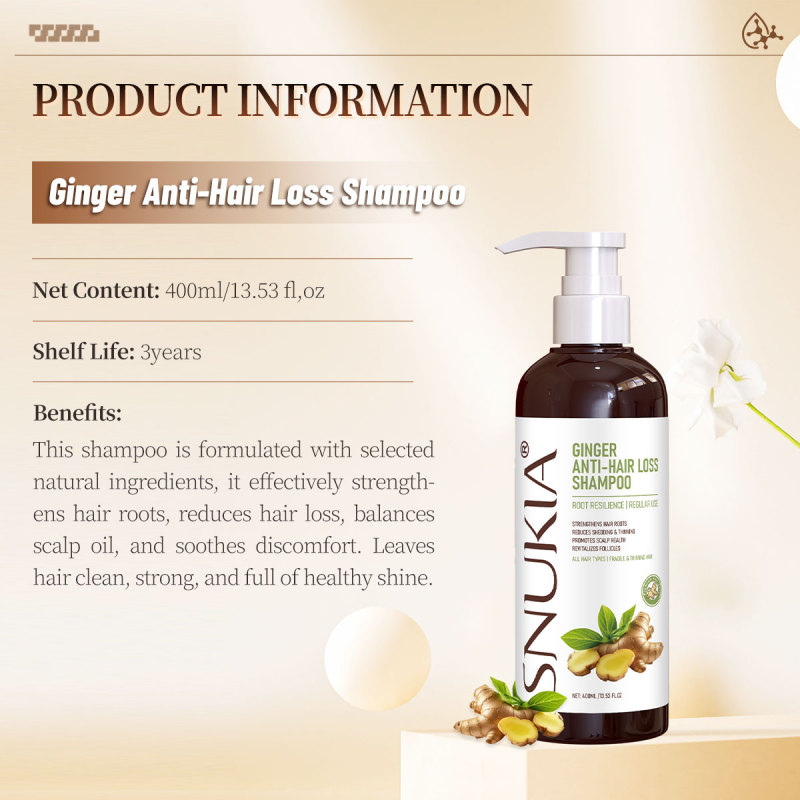 Herbal Ginseng Ginger Oil Control Anti-Hair Loss Shampoo Scalp Care Vegan Nourishing Smoothing Shampoo for All Hair Types