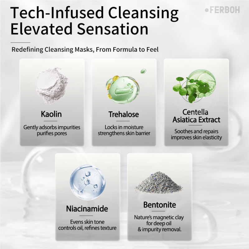 Dead Sea Mud& Bamboo Charcoal Clay Cleansing Face Mask Oil Control Deep Cleansing Skin Pore Reduce for Daily Care