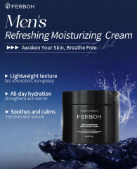 FERBOH Advanced Organic Men's Refreshing Moisturizing Face Cream Skin Care Deep Wrinkle Reduction & Intense Hydration Formula