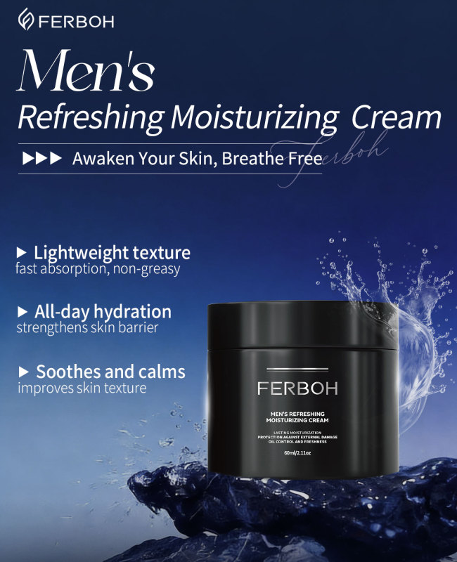 FERBOH Advanced Organic Men's Refreshing Moisturizing Face Cream Skin Care Deep Wrinkle Reduction & Intense Hydration Formula