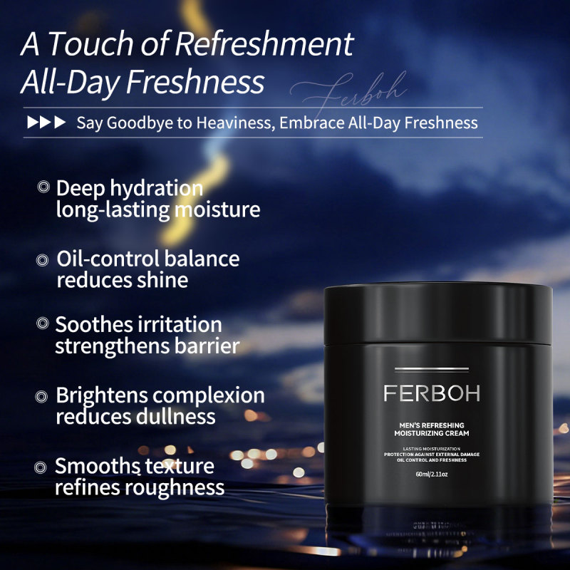 FERBOH Advanced Organic Men's Refreshing Moisturizing Face Cream Skin Care Deep Wrinkle Reduction & Intense Hydration Formula