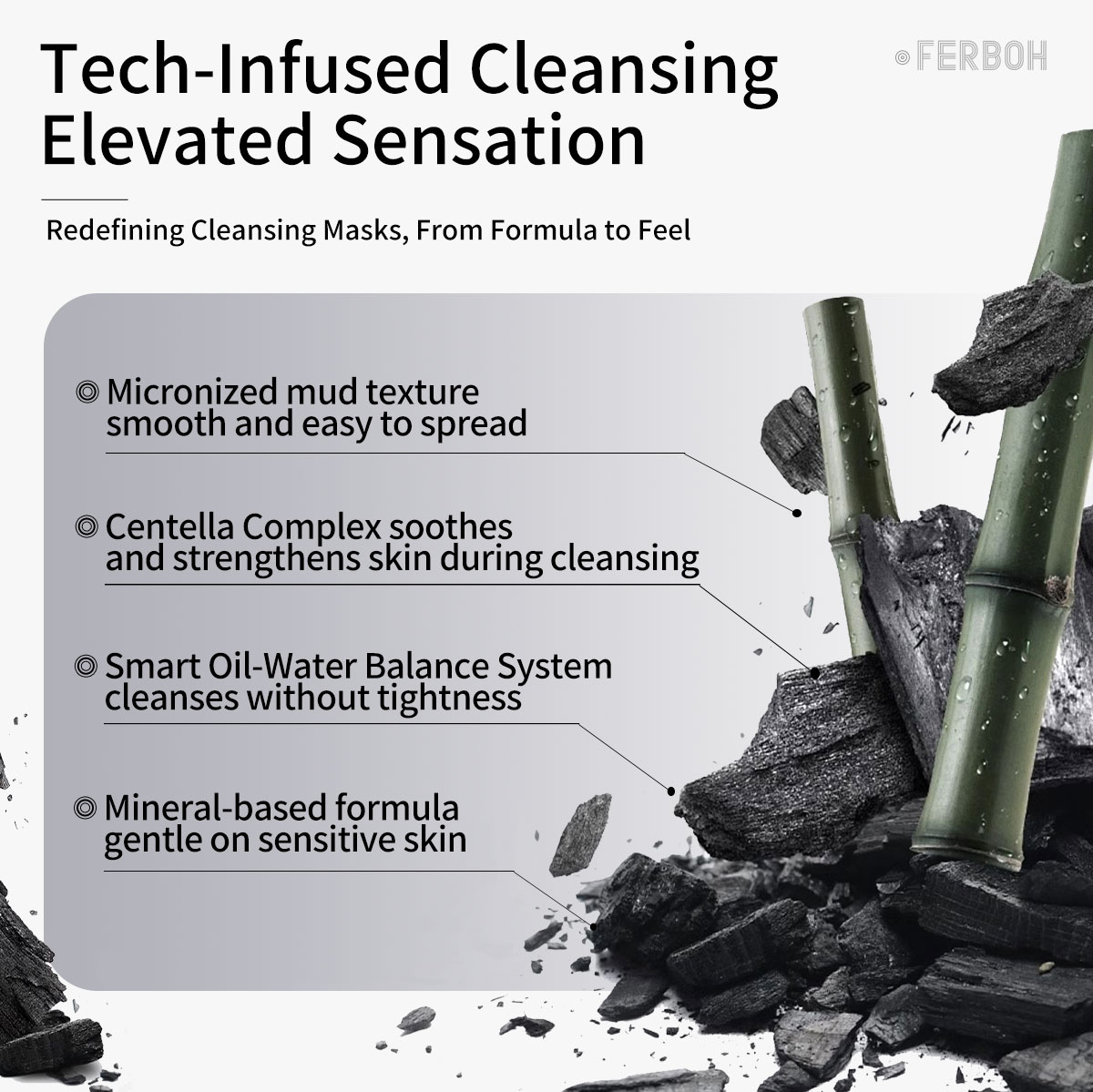 Dead Sea Mud& Bamboo Charcoal Clay Cleansing Face Mask Oil Control Deep Cleansing Skin Pore Reduce for Daily Care