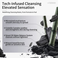 Dead Sea Mud& Bamboo Charcoal Clay Cleansing Face Mask Oil Control Deep Cleansing Skin Pore Reduce for Daily Care