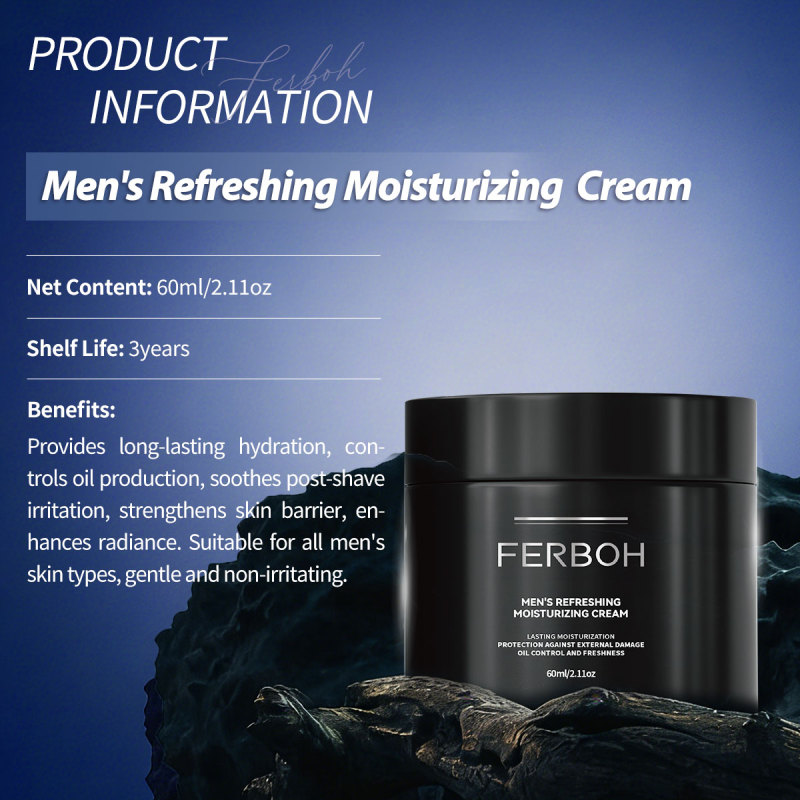 FERBOH Advanced Organic Men's Refreshing Moisturizing Face Cream Skin Care Deep Wrinkle Reduction & Intense Hydration Formula