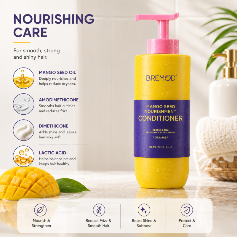 OEM/ODM Custom Label Fruity Fragrances Mango Shampoo Gentle Clean Refreshing Nourish Repairing Shampoo Product