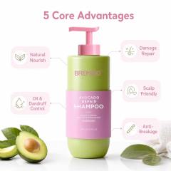 OEM ODM Natural Moisturizing Cream Gently Cleaning Hair Organic Avocado Hair Repairing Nourishing Shampoo and Conditioner