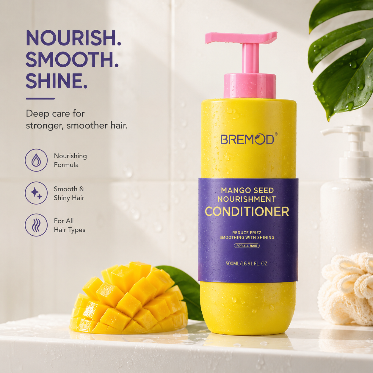 OEM/ODM Custom Label Fruity Fragrances Mango Shampoo Gentle Clean Refreshing Nourish Repairing Shampoo Product