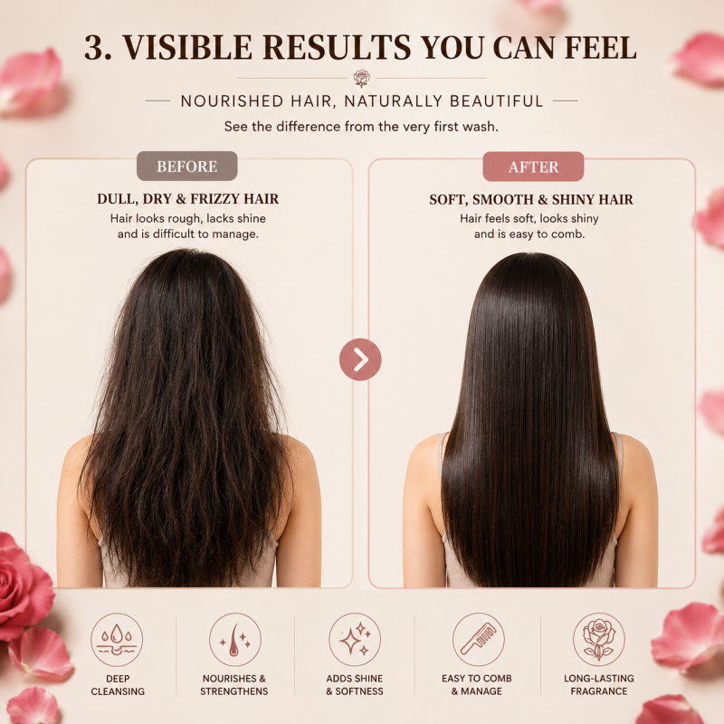 Winter Ebony Rose Silicone-Free Luxury Perfume Deep Cleansing Oil Control Hair Shampoo for Oily Scalp Firming & Fluffy Hair Care