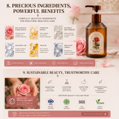 Winter Ebony Rose Silicone-Free Luxury Perfume Deep Cleansing Oil Control Hair Shampoo for Oily Scalp Firming & Fluffy Hair Care