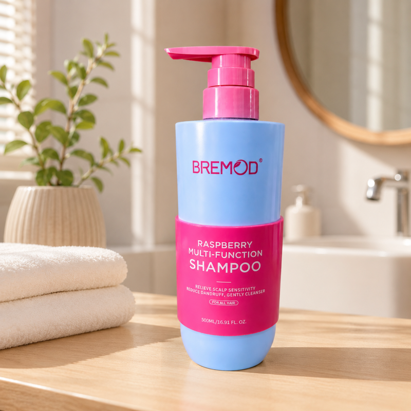 Professional Private Label Raspberry Multi Function Fruit Essence Moisturizing Nourishing Hair Smooth Shampoo and Conditioner