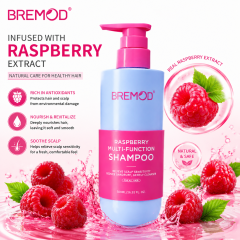 Professional Private Label Raspberry Multi Function Fruit Essence Moisturizing Nourishing Hair Smooth Shampoo and Conditioner