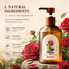 Winter Ebony Rose Silicone-Free Luxury Perfume Deep Cleansing Oil Control Hair Shampoo for Oily Scalp Firming & Fluffy Hair Care