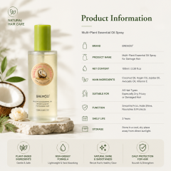 Factory OEM Multi-Plant Coconut Essential Oil Hair Serum Smooth & Shine Oil Solubility Spray for Dry Frizzy Damaged Hair