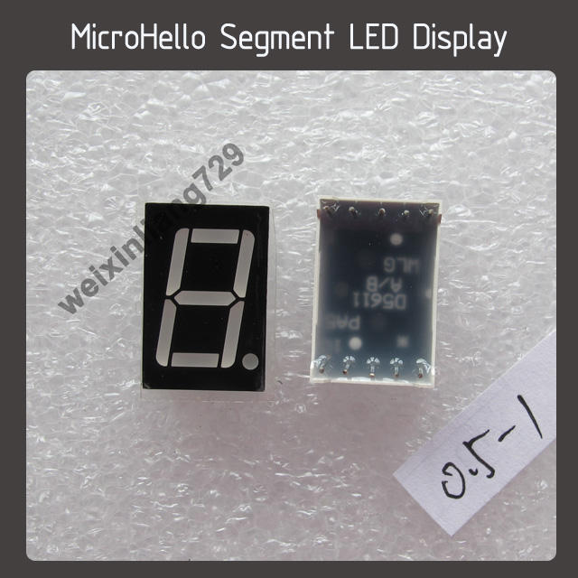 10pcs 0.5 inch 1 digit segment led display Yellow/white/blue/red/green