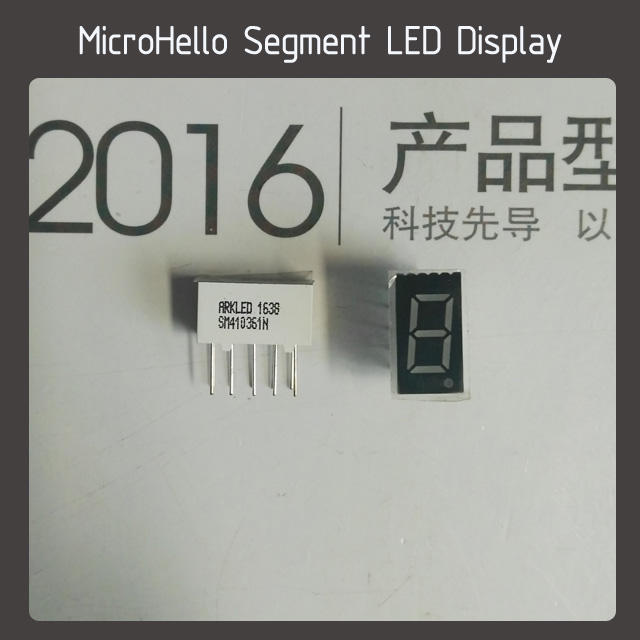 10pcs 0.36 inch 1 digit segment led display Yellow/white/blue/red/green
