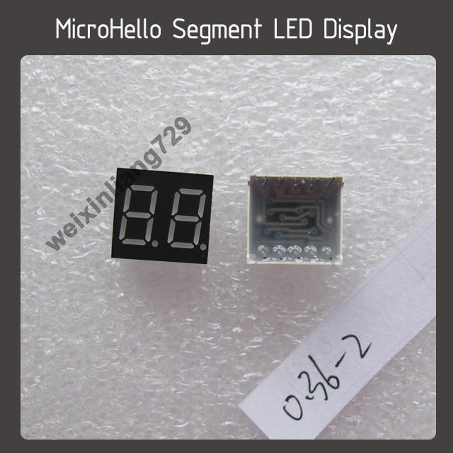 10pcs 0.36 inch 2 digit segment led display Yellow/white/blue/red/green/kelly