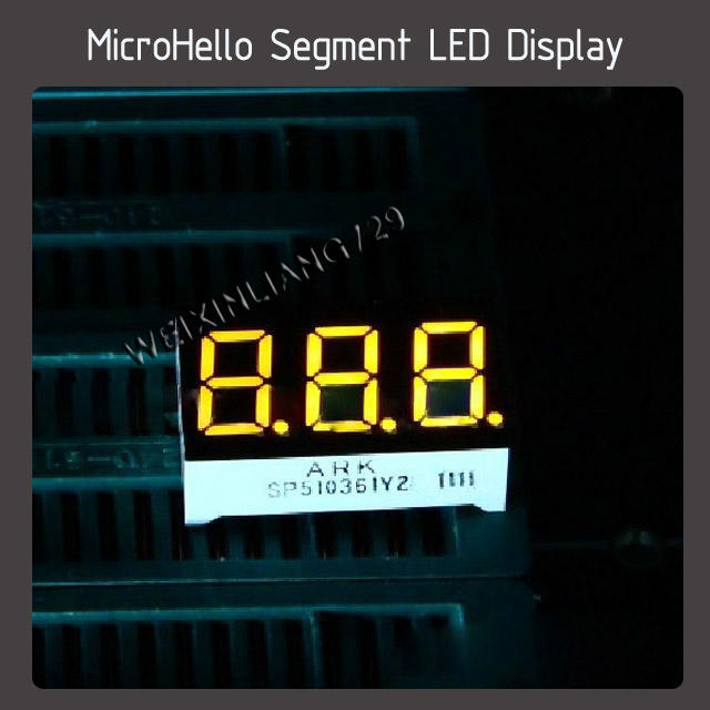 10pcs 0.36 inch 3 digit segment led display Yellow/white/blue/red/green/orange/kelly