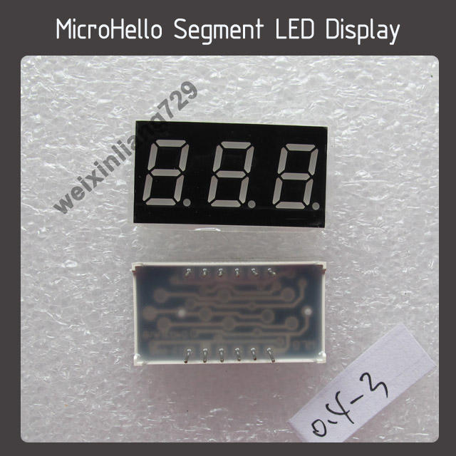 10pcs 0.4 inch 3 digit segment led display Yellow/white/blue/red/green/kelly