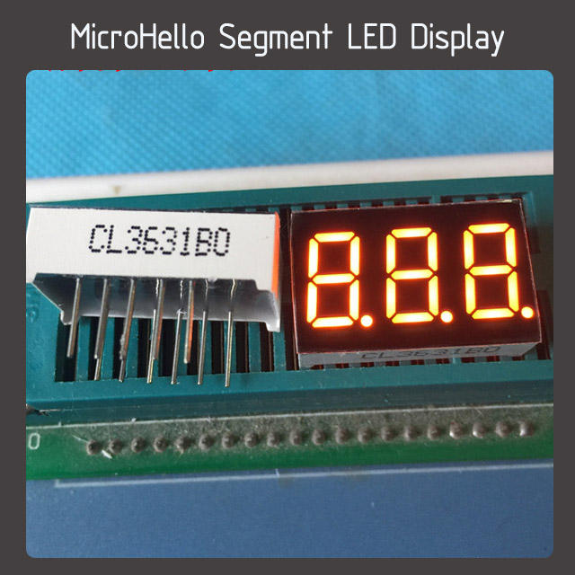 10pcs 0.36 inch 3 digit segment led display Yellow/white/blue/red/green/orange/kelly