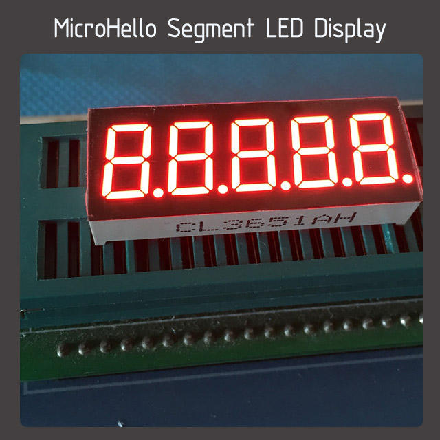 10pcs 0.36 inch 5 digit segment led display Yellow/white/blue/red/green/kelly