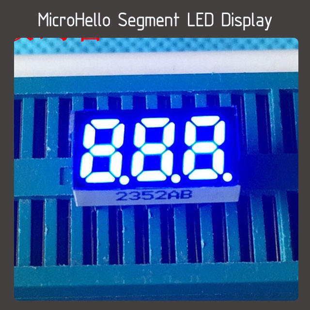 10pcs 0.25 inch 3 digit segment led display red/blue (with dot point)