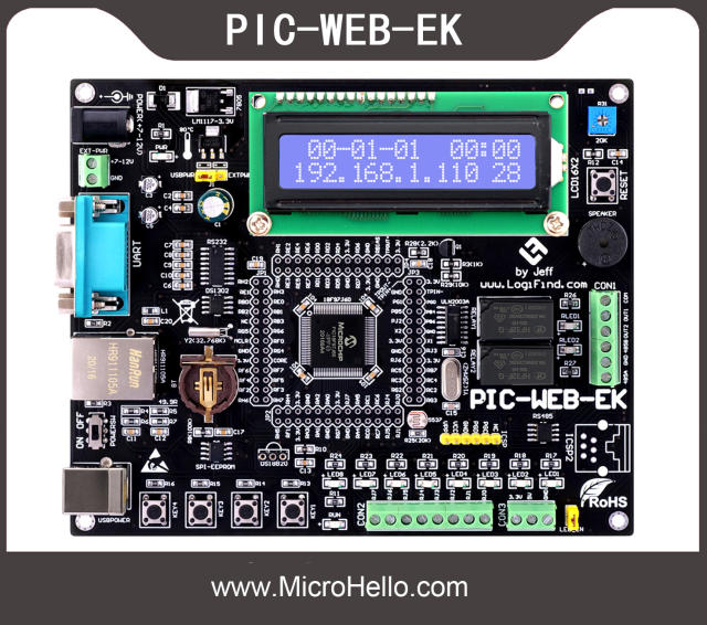 PIC-WEB-EK PIC Ethernet Development Board for PIC18F97J60