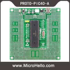 PROTO-PIC40-A with PIC18F4550 PIC microcontroller prototype board for all 8bit DIP40 PICs