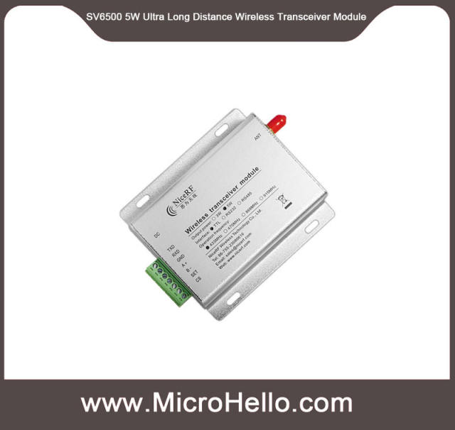 SV6500 5W Industrial Ultra Long Distance Wireless Transceiver Module TTL/RS232/RS485 433/490 MHz