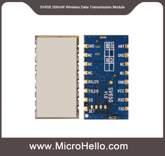 SV650 500mW Industrial High Power Wireless Data Transmission Module TTL/RS485 433/490/868/915 MHz (Customizable240-930 MHz)