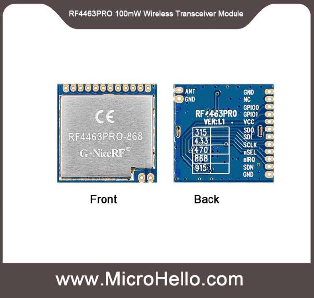 RF4463PRO 100mW Wireless Transceiver Module 433/490/868/915MHz