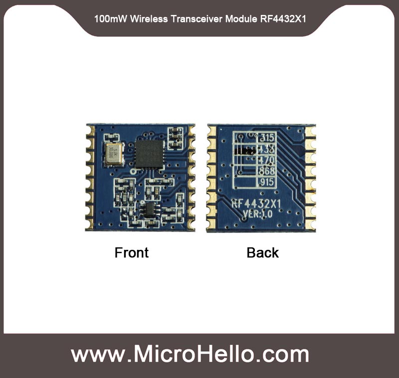 RF4432X1 100mW Industrial Grade Wireless Transceiver Module 315/433/490 ...