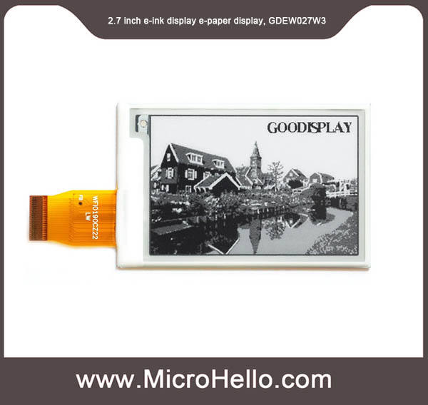 GDEW027W3 2.7 inch e-ink display small size 4 grayscale electronic paper display 264x176