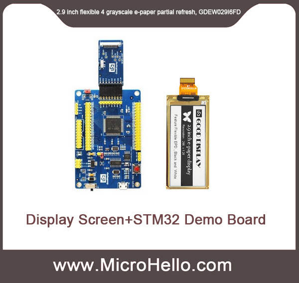 GDEW029I6FD 2.9 inch flexible 4 grayscale e ink display module partial refresh 296x128