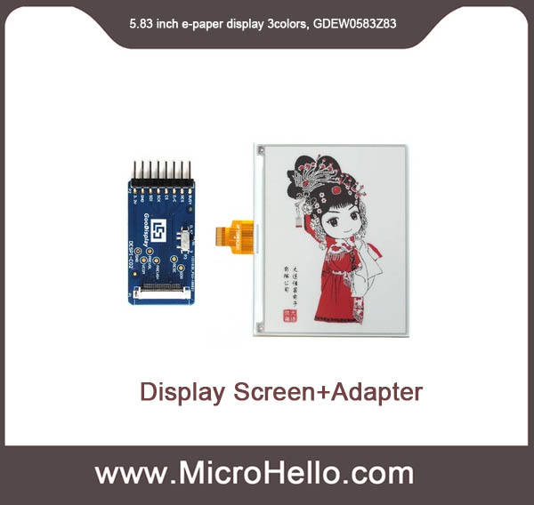 GDEW0583Z83 5.83 inch high resolution red e-paper display three colors 648x480 Tri-color SPI