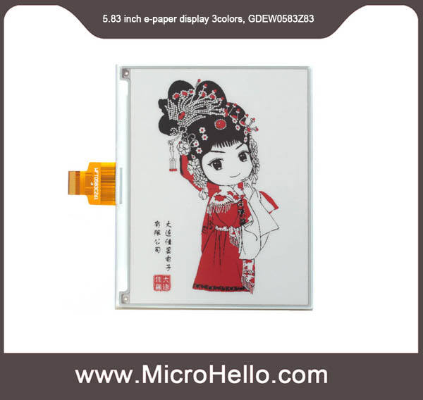 GDEW0583Z83 5.83 inch high resolution red e-paper display three colors 648x480 Tri-color SPI