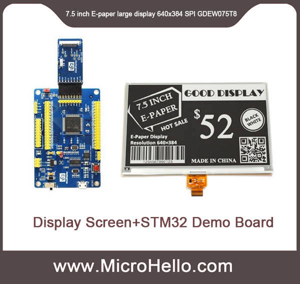 GDEW075T8  7.5 inch E-paper large display 640x384 SPI