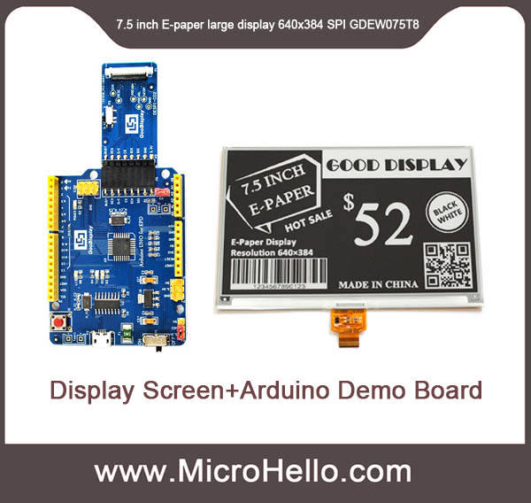 GDEW075T8  7.5 inch E-paper large display 640x384 SPI