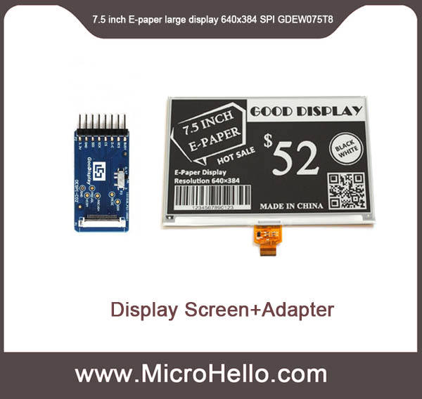 GDEW075T8  7.5 inch E-paper large display 640x384 SPI