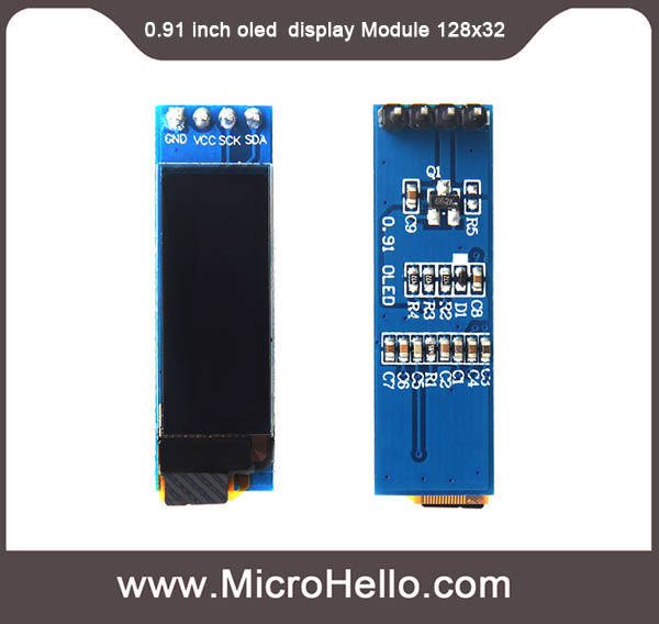 0.91 inch 4pin OLED display Module 128x32 IIC yellow white blue yellow/blue optional