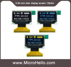 0.96'' OLED display screen yellow white blue yellow/blue optional