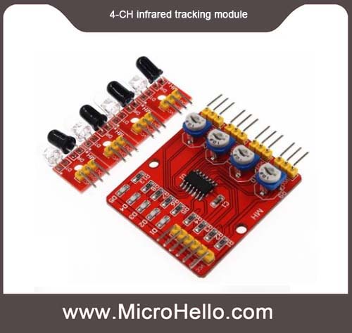 4-ch infrared tracking module line patrol module obstacle avoidance for ...
