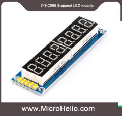 8-Digit LED Display Tube, 7-segments,74HC595, Red Color