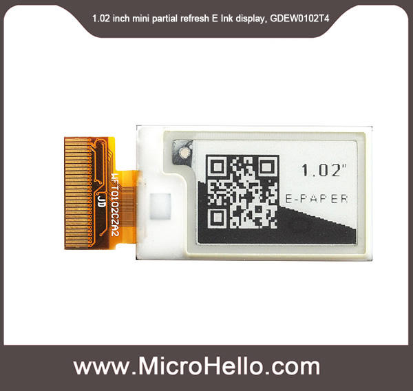 1.02 inch mini partial refresh E Ink display, GDEW0102T4