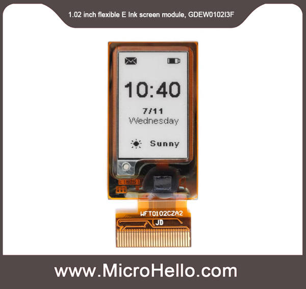 1.02 inch E Ink display small mini flexible E Ink screen module, GDEW0102I3F