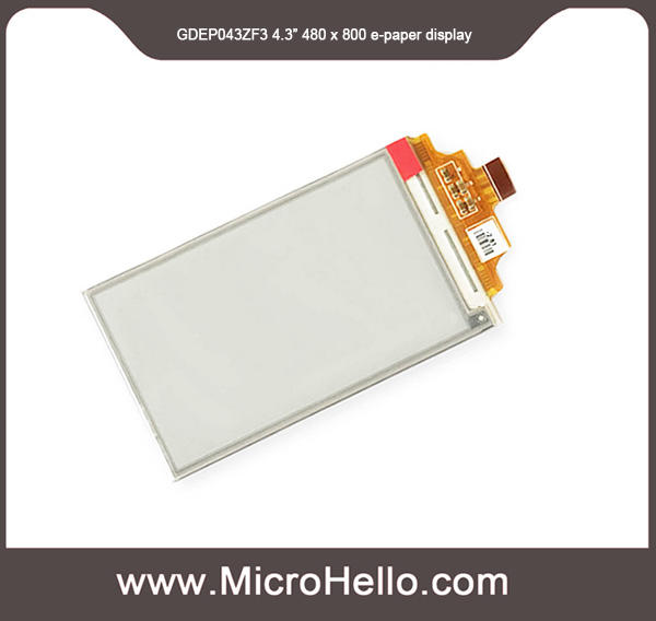 GDEP043ZF3, 4.3 inch e-paper display 480 x 800 pixels parallel eink display