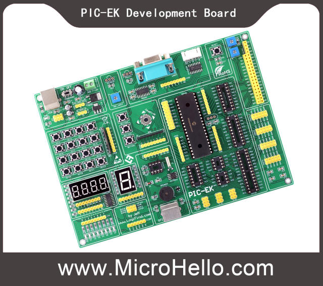 PIC-EK PIC development board for 8bit DIP40/28/20/18/14/8 PIC microcontrollers