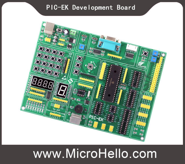 PIC-EK PIC development board for 8bit DIP40/28/20/18/14/8 PIC microcontrollers