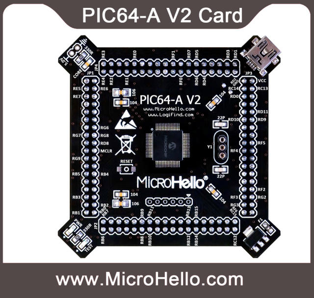 PIC64-A V2 MCU Card for openPIC Pro PIC Development Board small system