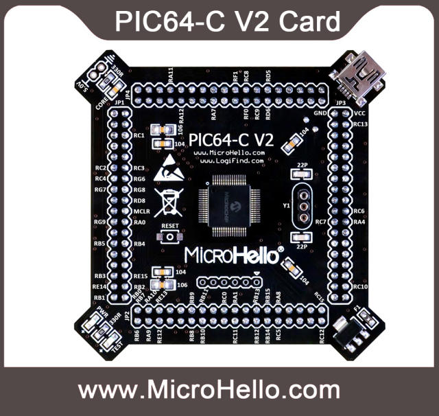 PIC64-C V2 MCU Card for openPIC Pro PIC Development Board small system