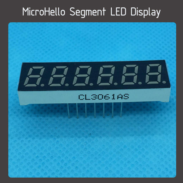 10pcs 0.3 inch 6 digit segment led display Yellow/white/blue/red/green/kelly